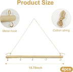 4 Pack 15 Inch Driftwood Jewelry Organizer Wall Decor, Wooden Hanging Branch - Image 2