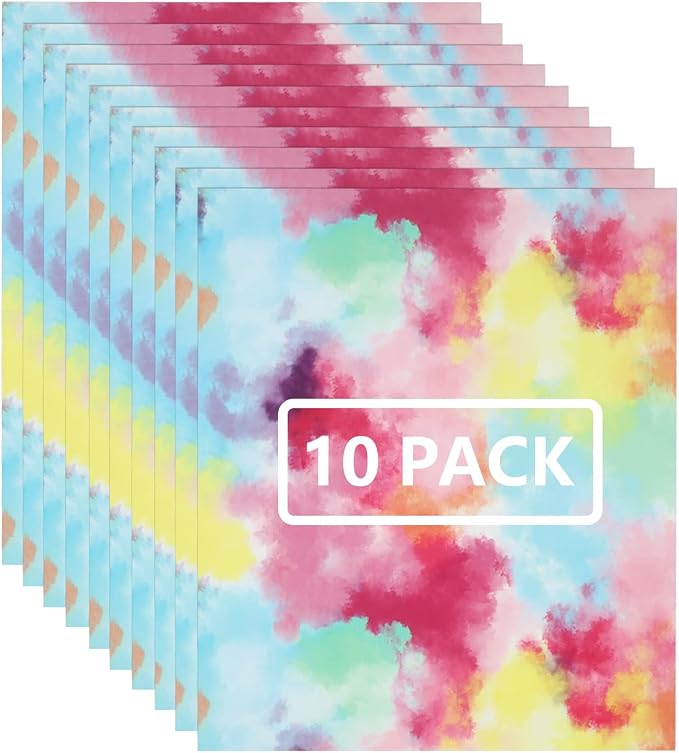 FUNKAKA Tie Dye HTV Heat Transfer Vinyl Bundle, 10 Sheets HTV Vinyl by FUNKAKA