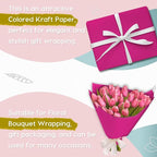 PerkHomy Rose Red Kraft Paper Roll 36" x 3 - Image 3