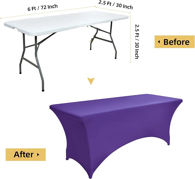 6-Pack 6ft Spandex Table Covers - Image 6