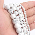 60pcs Natural Matte White Howlite Gemstone Beads，6mm Frosted Round Loose Stone - Image 7