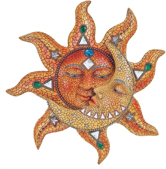 George S. Chen Imports Polyresin Orange Mosaic Face Sun - Image 2
