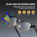 Blue Light Blocking Glasses Vintage Half Frame UV Clear Lens Anti Eyestrain - Image 3