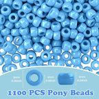Qpixvb 1100PCS Blue Pony Beads, Bead - Image 2
