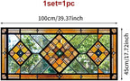 Geometric Stained Glass Window Film 17.7 x 39.3 Inch No Glue Static Cling - Image 3