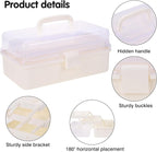 Plastic Tool Box with Handle 3-Layer Craft Organizers Tackle Box Multipurpose - Image 3