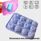 Sakolla 3 Pack Flower Molds Silicone, 12 Cavities Different Shapes Silicone - Image 4