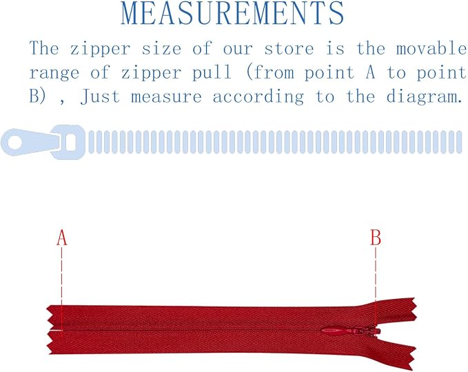 ANPURZII 10PCS #3 24 Inch Red Invisible Zippers - Image 2