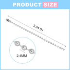 200 pcs Bead Ball Chains, 4 Inch Keychain Rings, - Image 2