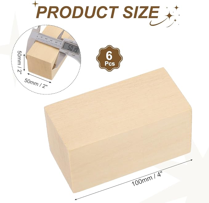 MECCANIXITY 6Pcs Basswood Sticks - Image 2