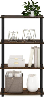 Furinno TURN-S-TUBE Storage Shelves, 4-Tier Book Shelf, Corner Shelf, Toolless - Image 6