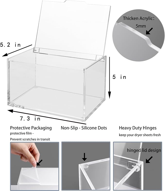 rejomiik Large Dryer Sheet Holder, Dryer Sheet Dispenser - Image 5