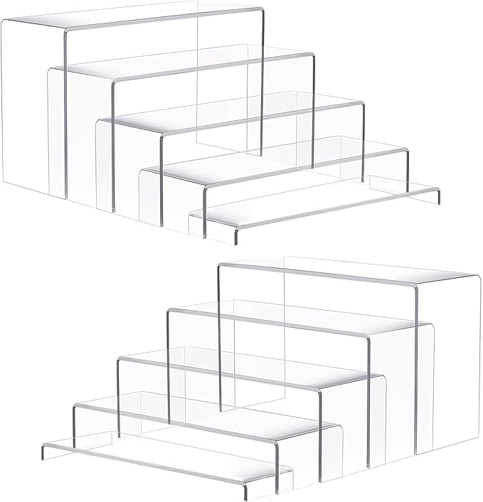 Goabroa 10 Pcs 12" Large Display Risers, 2 Sets Rectangular Clear Display by Goabroa