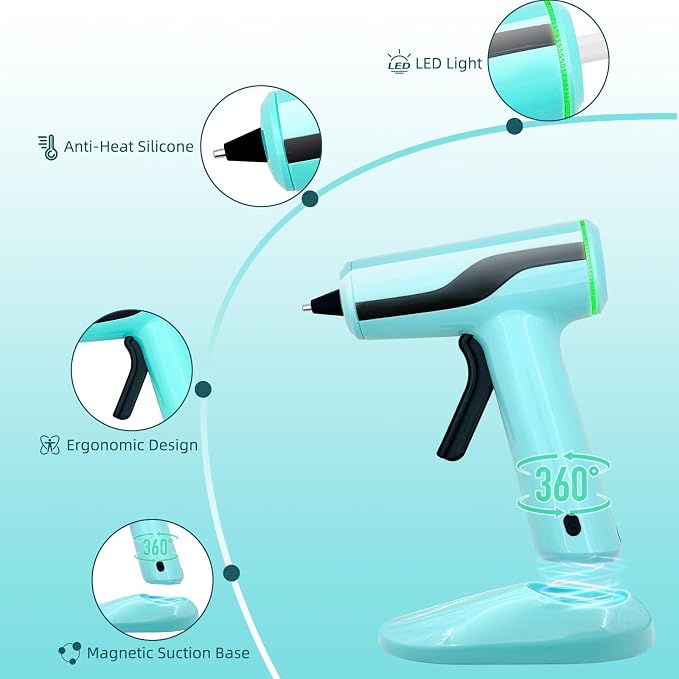 Cordless Hot Glue Gun, Rechargeable Hot Melt Glue Gun 2Ah Built-in Battery - Image 2