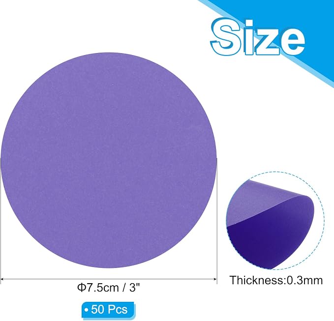 PATIKIL 3inch Circle Card Stock, Dark Purple - Image 2