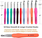 Yarniss 20 Sizes Crochet Hooks 0.5mm-10mm, Ergonomic Crochet Hooks Set - Image 4