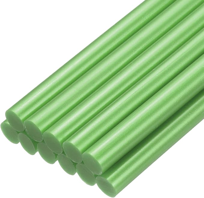 uxcell Mini Hot Glue Sticks for Glue Gun 7mm x 100mm Light Green 12pcs by uxcell