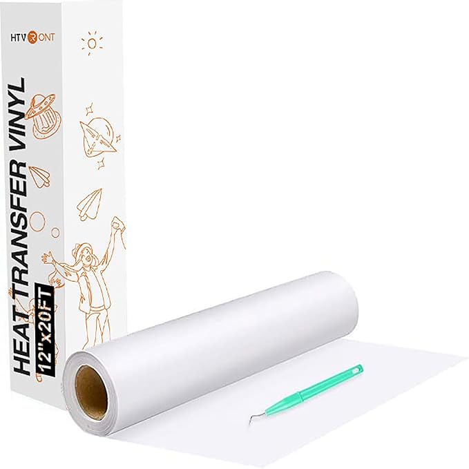 HTVRONT Heat Transfer Vinyl White HTV Rolls, HTV Vinyl by HTVRONT