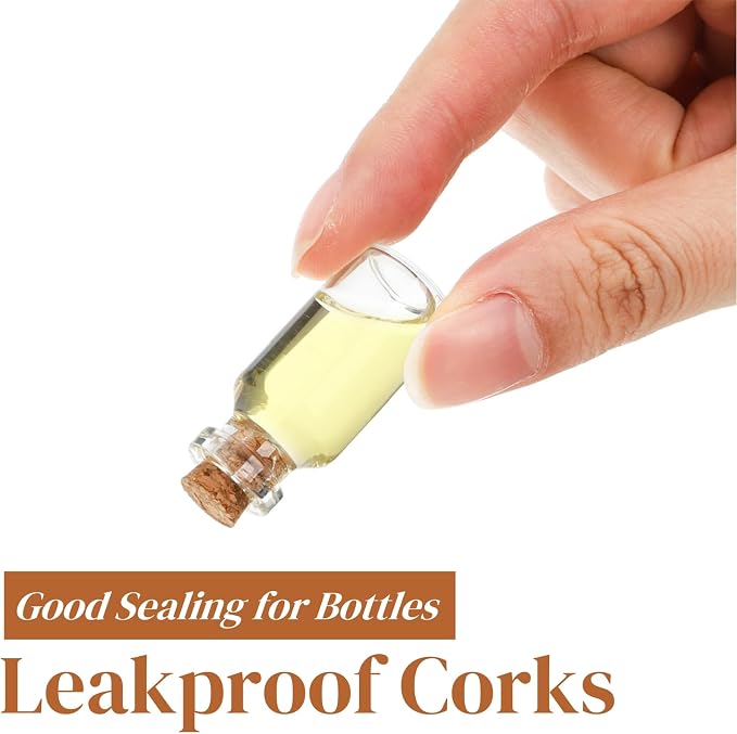 Eorbow 500 Packs Small Cork Stoppers, Mini Tapered Bottle Plugs, Reusable Glass - Image 3