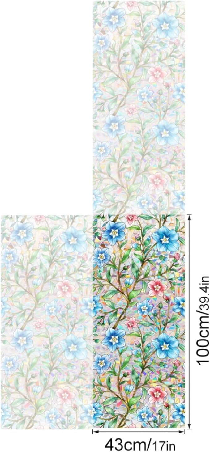 Vine Flower Window Privacy Film Stained Glass, Decorative Window Cling - Image 2