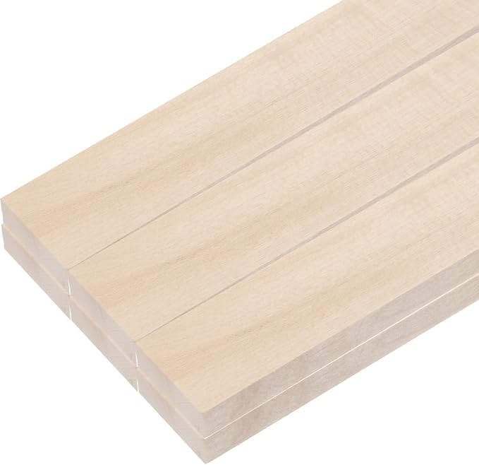 MECCANIXITY 6pcs Wood Sticks, 3/8"x 1.2" x 15" Rectangle Wooden Cube Wood by MECCANIXITY