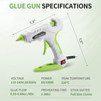 Full Size Hot Glue Gun 60W/100W Dual Power W/ 20PCS Sticks, Home Repair - Image 7