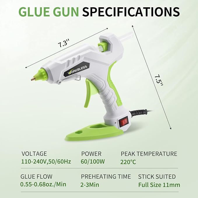 Full Size Hot Glue Gun 60W/100W Dual Power W/ 20PCS Sticks, Home Repair - Image 7