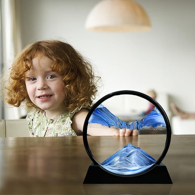 Aoderun Moving Sand Art Picture Round Glass 3D Deep Sea Sandscape in Motion - Image 6