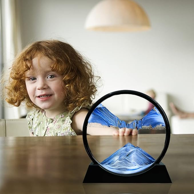 Aoderun Moving Sand Art Picture Round Glass 3D Deep Sea Sandscape in Motion - Image 6
