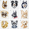 9Pcs Dog Head Stencils for Painting, 7.9"x 7.9" Reusable Bulldog Husky Labrador by Doodlream