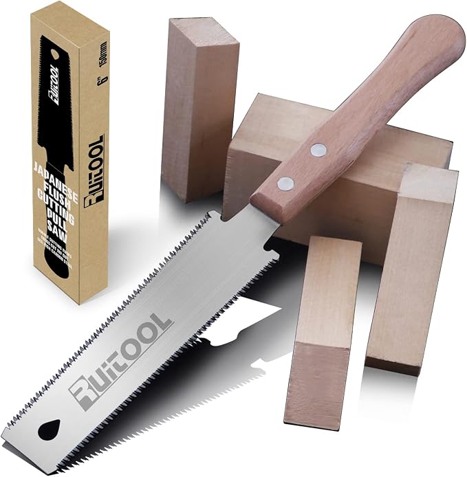 RUITOOL Japanese Hand Saw 6 Inch Double Edge Sided Pull Saw Ryoba SK5 Flexible by Ruitool