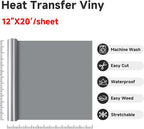 RENLITONG Silver Iron on Vinyl 12Inch by 20ft Roll Heat Transfer Vinyl - Image 2