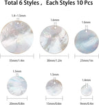 SUNNYCLUE 1 Box 60Pcs Natural Flat Round Seashells Pendant Mussel Shell Coin - Image 3