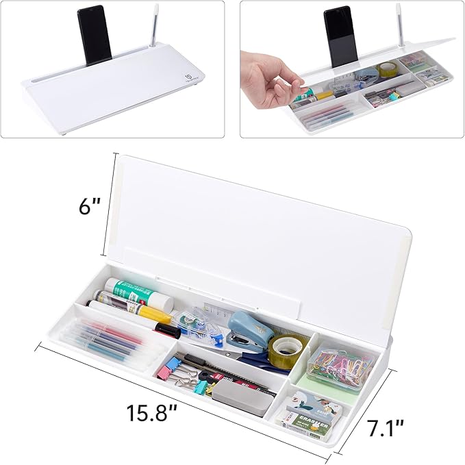 TSJ OFFICE Small Desktop Whiteboard -Glass Dry Erase Board Computer Keyboard - Image 4