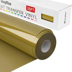 VinylRus Heat Transfer Vinyl-12” x 35FT Gold Iron on Vinyl Roll by VinylRus