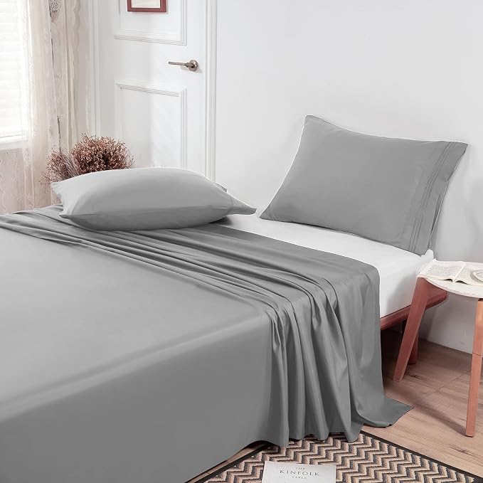 Lirex 2-Pack Queen Size Flat Sheet Set, Ultra-Soft Brushed 1800 Microfiber - Image 4