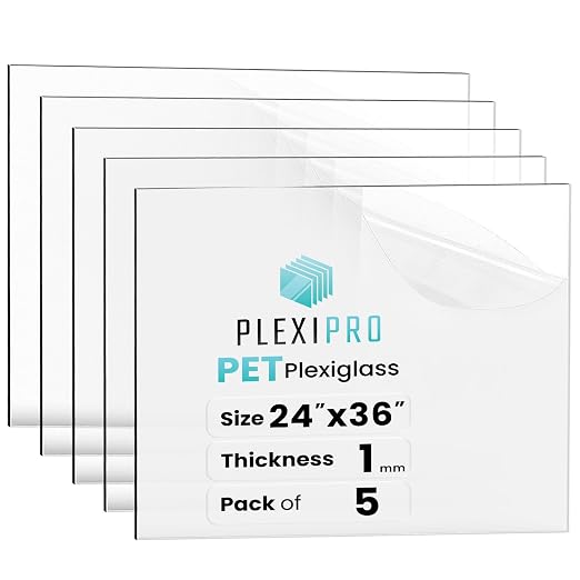 24"x36", Flexible PET Plexiglass Sheets | Transparent, shatter-resistant by PlexiPro