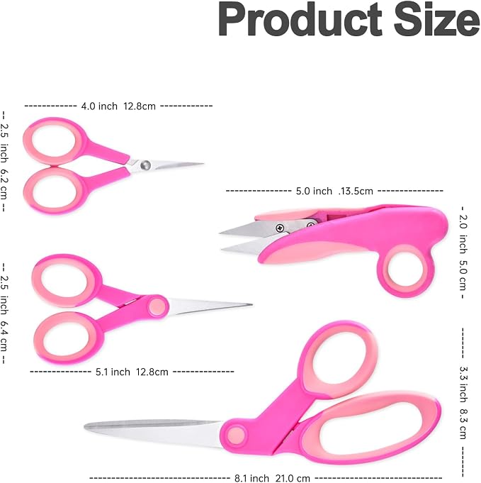 Zicolu Premium Sewing Scissors Bundle: Heavy Duty Fabric, Detail Embroidery & - Image 5