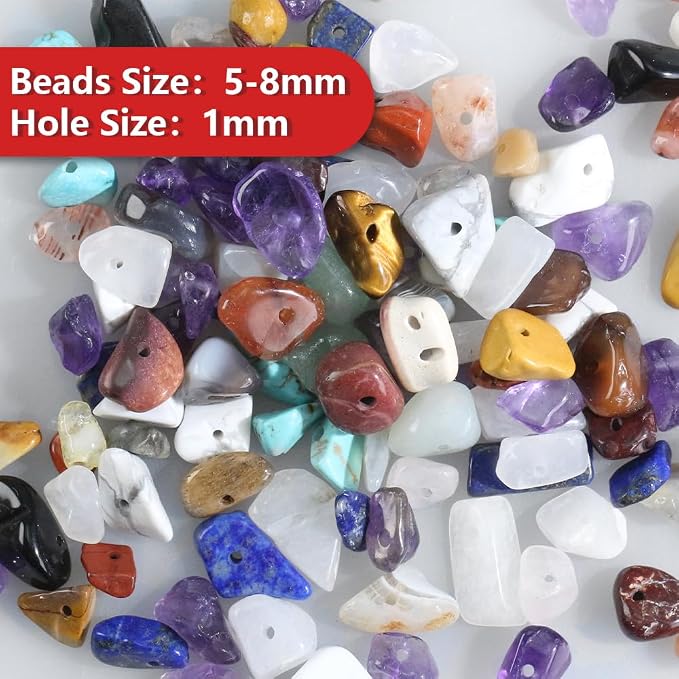 Crystal Chips with Holes for Jewelery Making 5mm-8mm Natural Gemstone Beads - Image 5