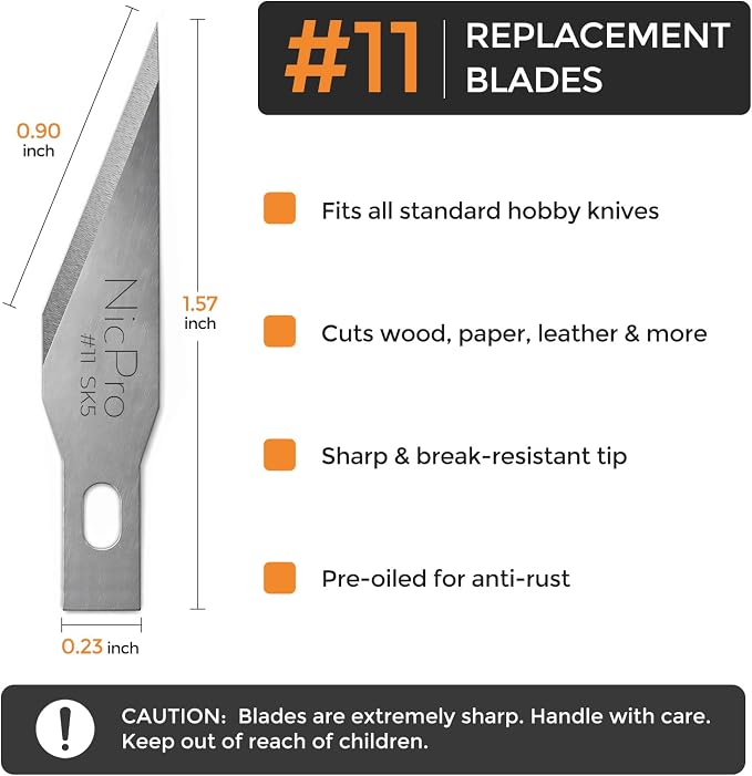 Nicpro 240 PCS Hobby Blades Set SK-5, Art Utility #11 Blades Refill Cutting Tool - Image 3