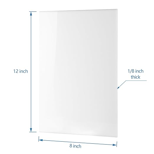 KAITELA White Cast Acrylic Sheet 8" x 12" x 1/8" Thick, Laser Cutting - Image 3