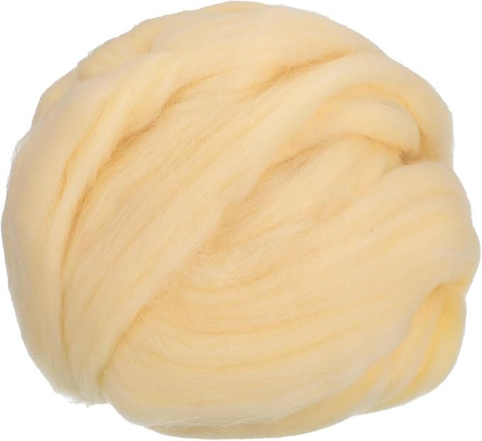 uxcell Needle Felting Wool, 3.5 Oz Nature Fibre Wool Yarn Roving by uxcell