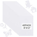 40 Pcs Stiff Felt Fabric Sheet for Crafts, 1mm Thick and 8”x12”White Felt by Tiparts