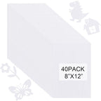 40 Pcs Stiff Felt Fabric Sheet for Crafts, 1mm Thick and 8”x12”White Felt by Tiparts