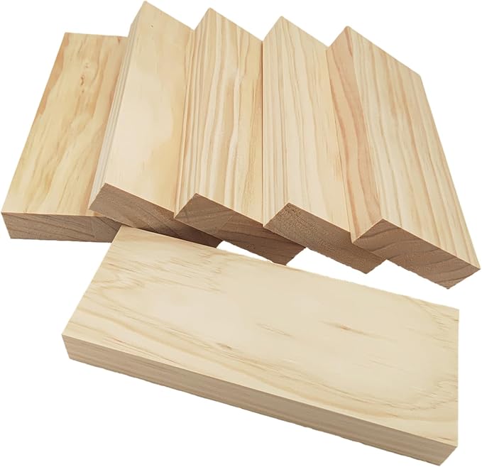 6PCS Rectangle Wood Boards Unfinished Wood Blocks by Anktily