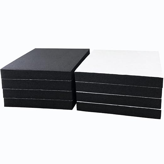8 Pcs Foam Padding Sheet with Adhesive 4"x4"x1/2" Neoprene Anti Vibration | by TYESMER