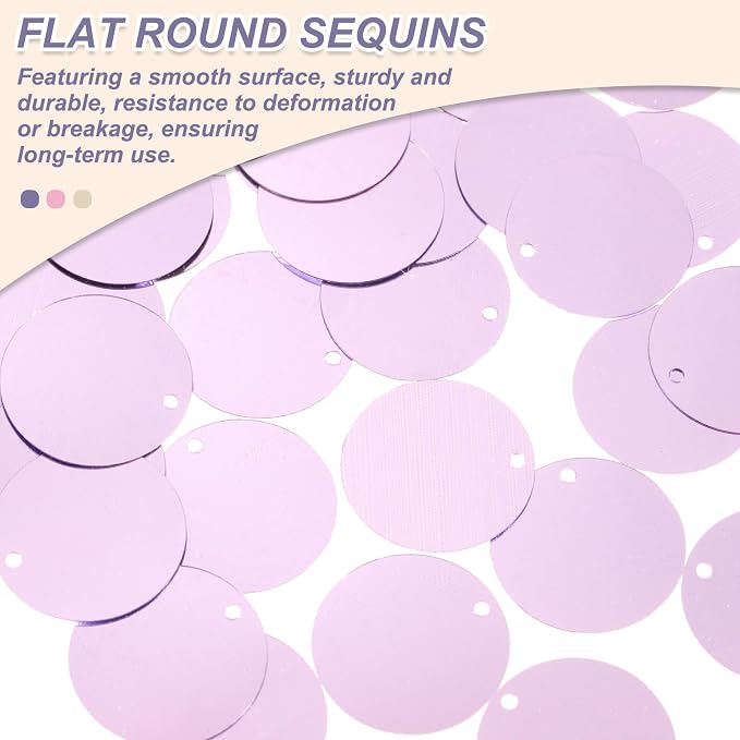 MECCANIXITY 700 Pcs Flat Round Sequins 15mm/0.6 Inch Loose Paillettes Craft - Image 3