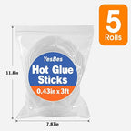 5 Rolls Hot Glue Sticks, Full Size 3 FT Long x 0.43" Diameter Glue Sticks - Image 6