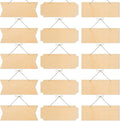 15 Pieces Unfinished Hanging Wood Sign Rectangle Blank Hanging Decorative Wood by BAPHILE