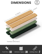 Fluxynara Cork Board Alternative Felt Strip Board 8-Pack 13"x2", Office Pin - Image 2